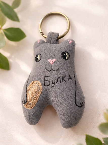 Брелок «Кот с булкой», фото 2.