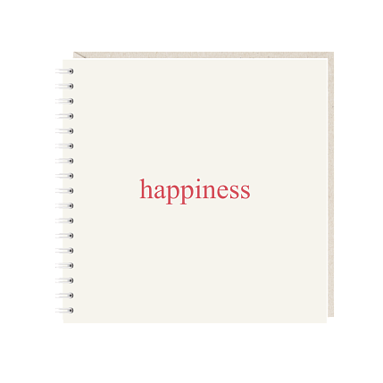 Блокнот на пружине Mitrozhe «Happiness», 15х15, 50 листов, бежевый, фото 1.
