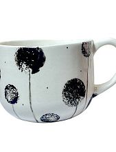 Кружка ручной работы Катя Вебер «Одуванчики», белая, полуфарфор, 350 мл