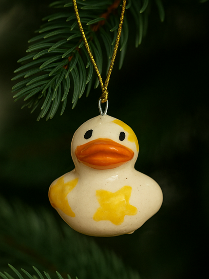 Ёлочная игрушка Утёнок в звёздах, 4 см, фото 3.