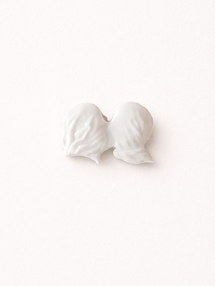 Брошь ручной работы Bulygin «Поцелуй», белая, фарфор, фото 2.