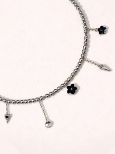 Чокер Мигетт «Цветочки» из тёмного гематита с подвесками