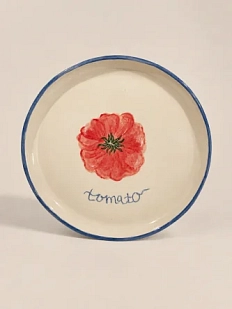 Тарелка ручной работы Йеллоускуп «Tomato», керамика, 21 см