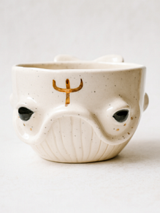 Кружка ручной работы «Кит», белая, керамика, 300 мл