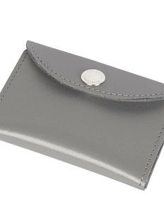 Cкладной кошелек-визитница ручной работы, Kokosina bags, натуральная кожа, тёмно-серый