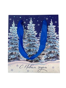 Пакет подарочный блестящий «С Новым годом»