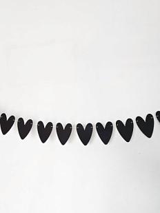 Гирлянда Адастра «Сердечки», черная, картон, 240 г/м²