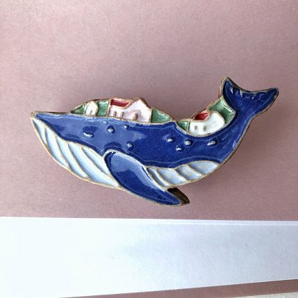 Брошь ручной работы «Кит», Partala ceramics, фото 2.