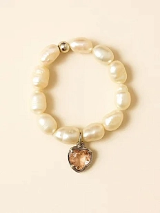 Кольцо из натурального речного жемчуга с подвесом