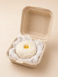 Свеча цветок ручной работы DARI DARI «Пион», белая