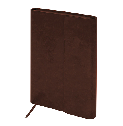 Ежедневник недатированный BRAUBERG «Magnetic X», коричневый, А5, фото 1.