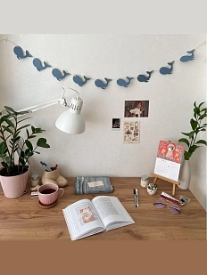 Бумажная гирлянда Это важно «Киты», чёрная, картон, 240 г/м²