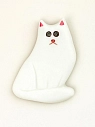 Брошь ручной работы Екатерина Юдо «Белый кот», керамика, превью фото 1
