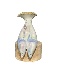 Статуэтка «Грибочек», фиолетово-голубой с цветочком коричневая шляпка