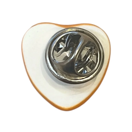 Брошь ручной работы Ceramission «Оранжевое сердечко», керамика, фото 3.