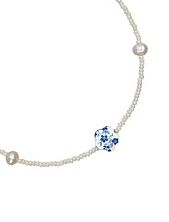 Чокер ручной работы с подвеской ‭«Синий цветок»