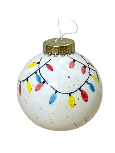 Ёлочная игрушка Верба керамика шар расписной «Гирлянда», 7 см