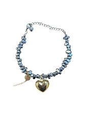 Браслет ручной работы «Kylie», гематит, родированная латунь