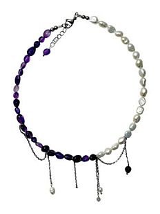 Чокер ручной работы из аметиста, фиолетовый