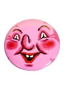 Закатной значок ШКЯ «Я тупой», розовый, металл, 37 мм