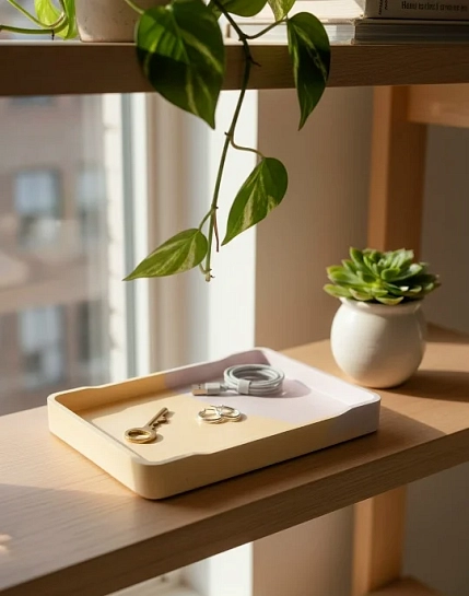 Поднос прямоугольный, «Classic», персиковый с розовым, фото 2.