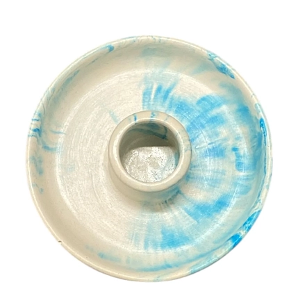 Подсвечник круглый, голубой, фото 2.