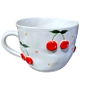 Кружка ручной работы Slowday Ceramics с объёмными вишнями, полуфарфор, 400 мл, превью фото 1