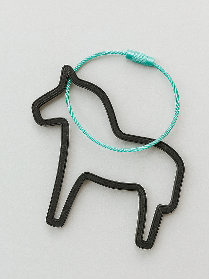 Брелок, обвес на сумку «Лошадка», чёрный, 7 см, фото 3.