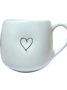 Кружка ручной работы Катя Вебер «Сердце», белая, полуфарфор, 200 мл
