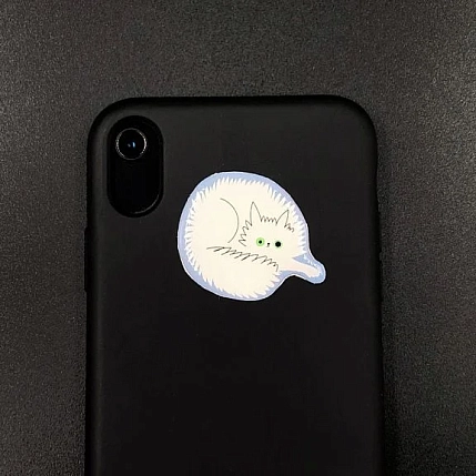 3Д Стикер на телефон Подписные изделия «Тревожный котик Вата», объёмный, фото 5.