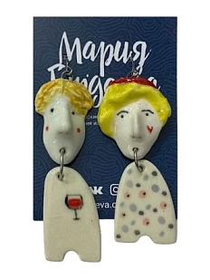 Серьги Мария Гордеева «Лица», керамика