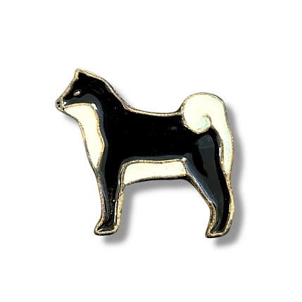 Брошь ручной работы DARI DARI «Сиба-ину», чёрная, керамика, фото 1.