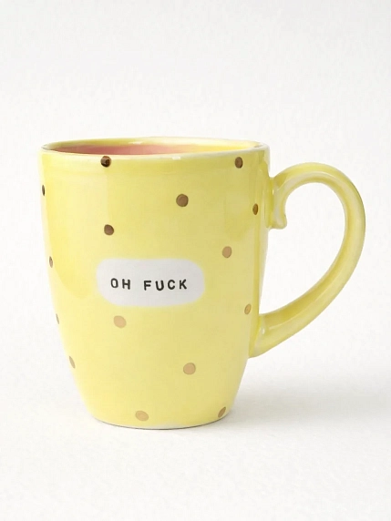 Кружка ручной работы Тата вытворяет/NF ceramics «Ох б**/Oh f**k», керамика, 400 мл, фото 2.