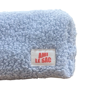 Косметичка ручной работы АМИ (Ami lé sac) «Bebesss», голубая, барашек, фото 2.