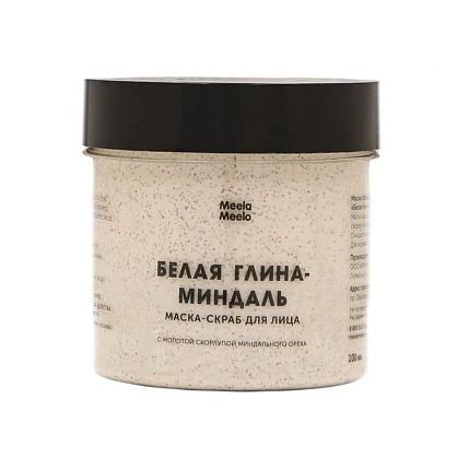 Маска-скраб Meela Meelo «Белая глина-миндаль», для нормальной и комбинированной кожи, фото 1.