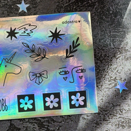 Стикерпак голографический «Любовь», А7, фото 2.