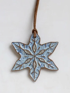 Ёлочная игрушка из керамики «Снежинка», Partala ceramics