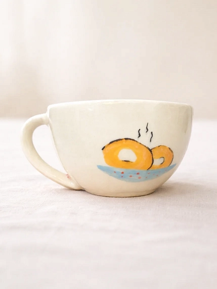 Кружка ручной работы сувенирная «По пышке?», керамика, 180 мл, фото 1.