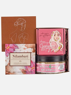 Подарочный набор на 14 февраля с натуральной косметикой, плиткой шоколада и авторской открыткой №3