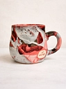 Кружка ручной работы Тата вытворяет/NF ceramics «Тревожный сырок», розово-серая, керамика, 400 мл, превью фото 2
