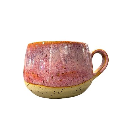 Кружка-капелька мини, розовая, керамика, 130 мл, фото 1.