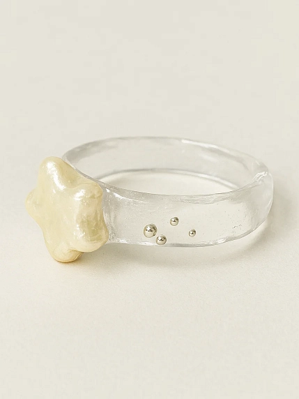 Кольцо ручной работы ПетПоллиПокет Звёздочка, полимерная глина, фото 1.