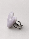 Кольцо ручной работы КерамЕлКа асимметричное «Сердечко», сиреневое, керамика, превью фото 2