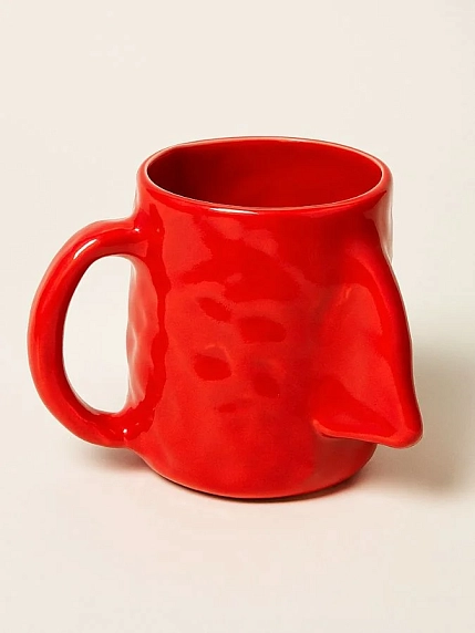 Кружка ручной работы Тата вытворяет/NF ceramics «Нос», красная, 400 мл, фото 3.