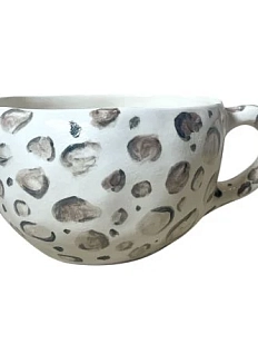 Кружка ручной работы Катя Вебер «Леопард», коричневая, керамика, 350 мл, круглая