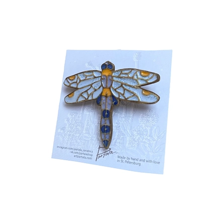 Брошь ручной работы Партала керамика «Стрекоза», фото 5.