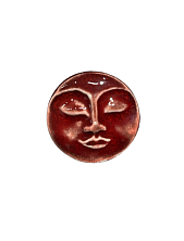 Брошь ручной работы КерамЕлКа «Лицо большое», бордовая, керамика
