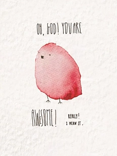 Открытка ЙЕТТИ «Oh, God! You are awesome!», белая, А6