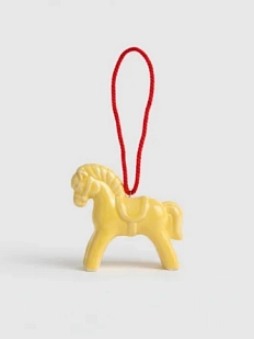 Ёлочная игрушка ручной работы Йеллоускуп «Лошадь», жёлтая, 10 см
