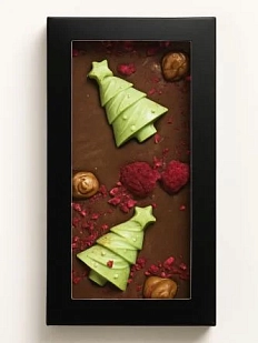 Молочный бельгийский шоколад ручной работы «‎Новогодние ёлочки», 45 г